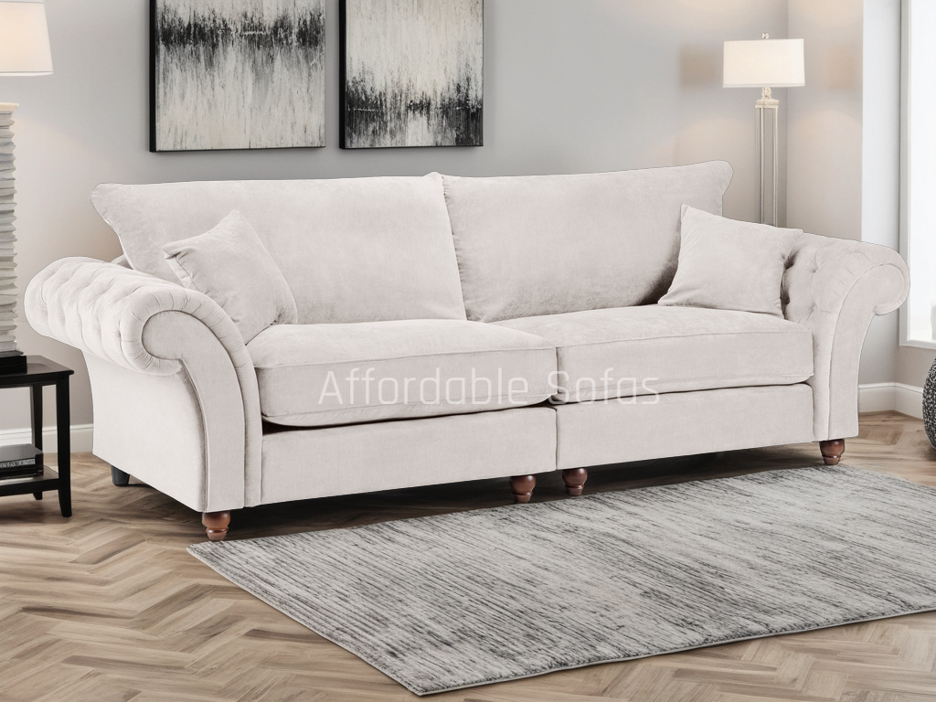 Windsor Fullback Sofa Stone 4 Seater