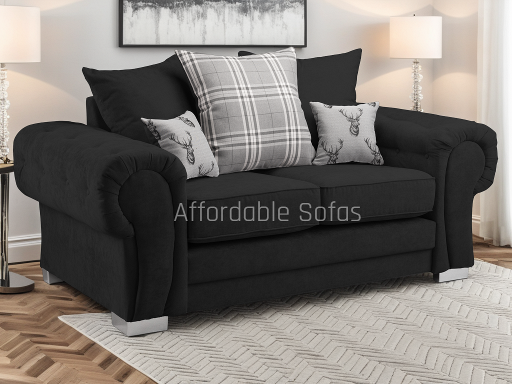 Verona Scatterback Sofa Black 2 Seater