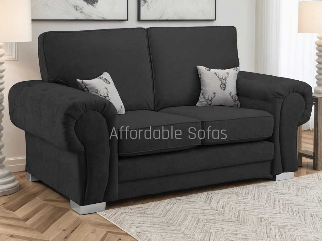 Verona Fullback Sofa Black 2 Seater