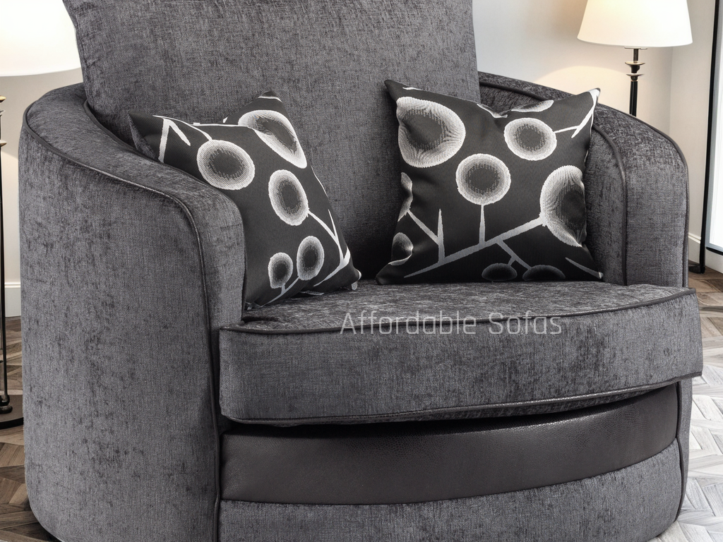 Shannon Sofa Black/Grey Swivel