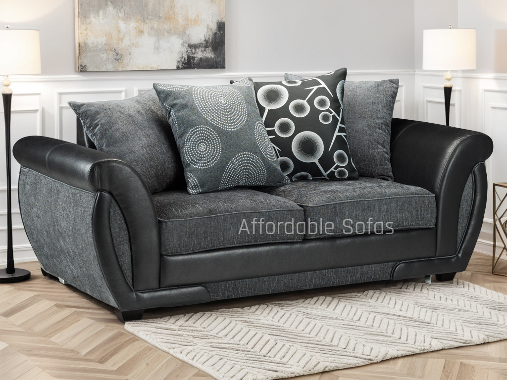 Shannon Sofa Black/Grey 3 Seater