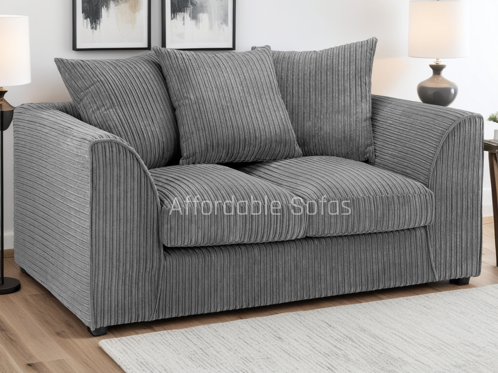 Harley Jumbo Sofa Grey 2 Seater