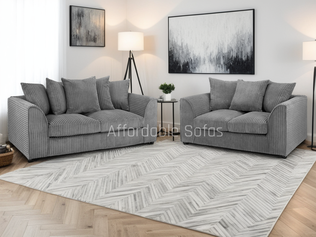 Harley Jumbo Sofa Grey 3+2 Set