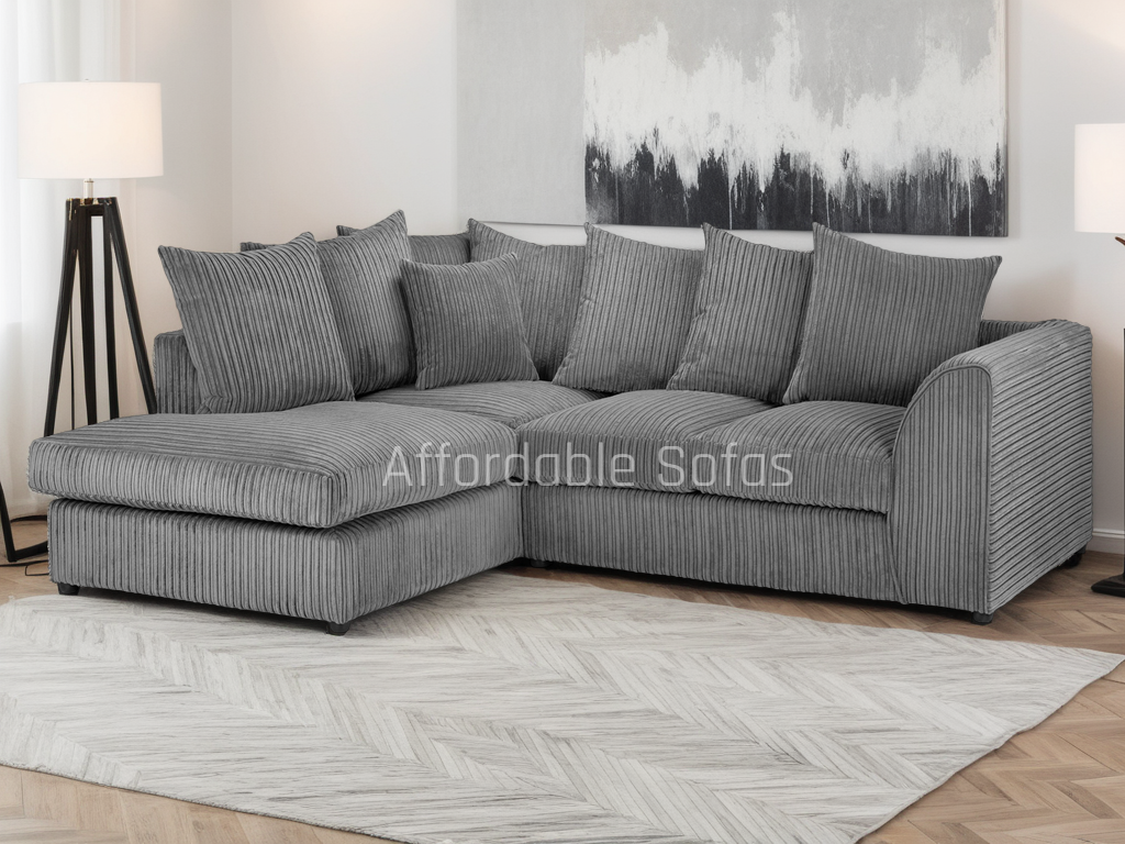 Harley Jumbo Sofa Grey Left Hand Facing Corner