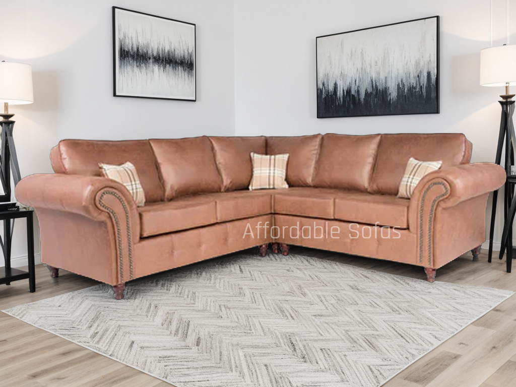 Oakland Large Corner Sofa Tan