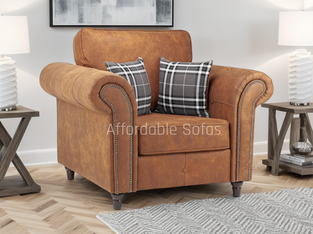 Oakland Sofa Tan Armchair