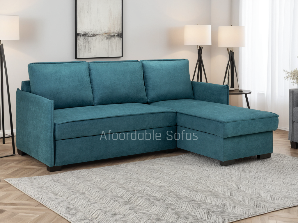 Miel Teal Universal Corner Sofabed