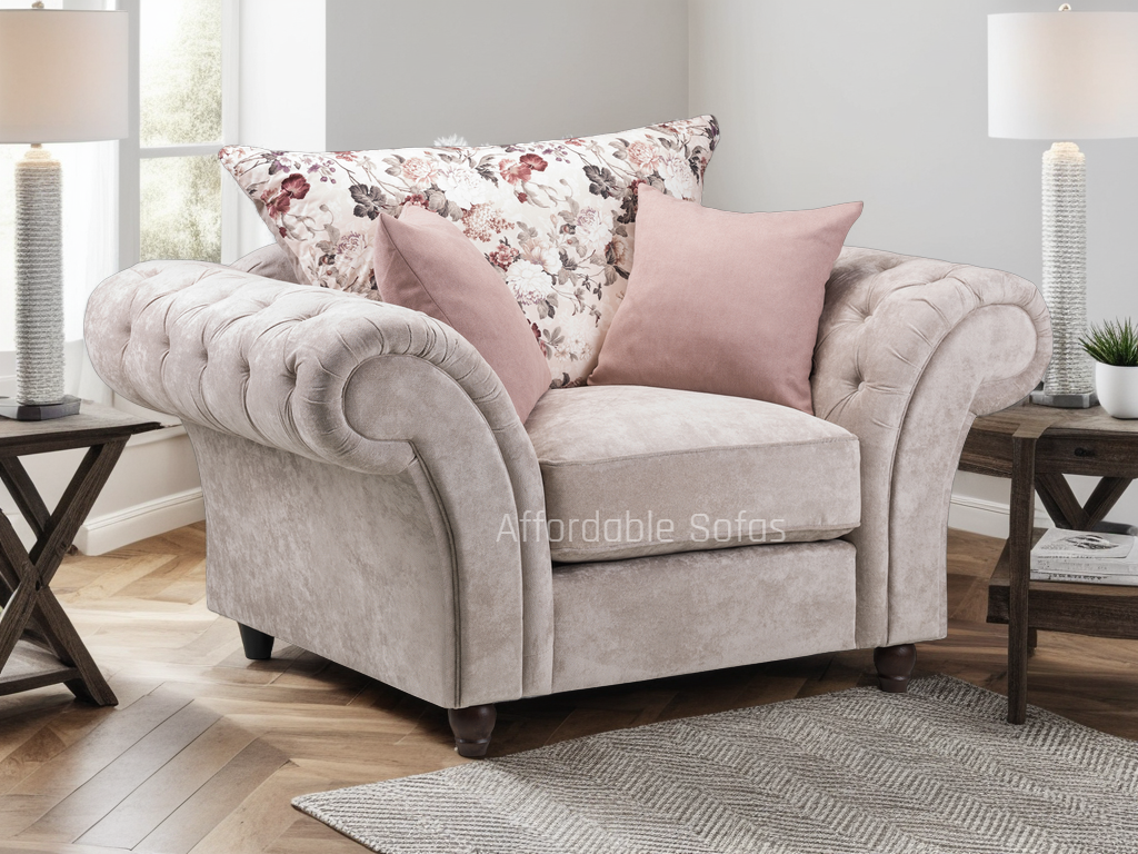 Roma Chesterfield Sofa Beige Armchair