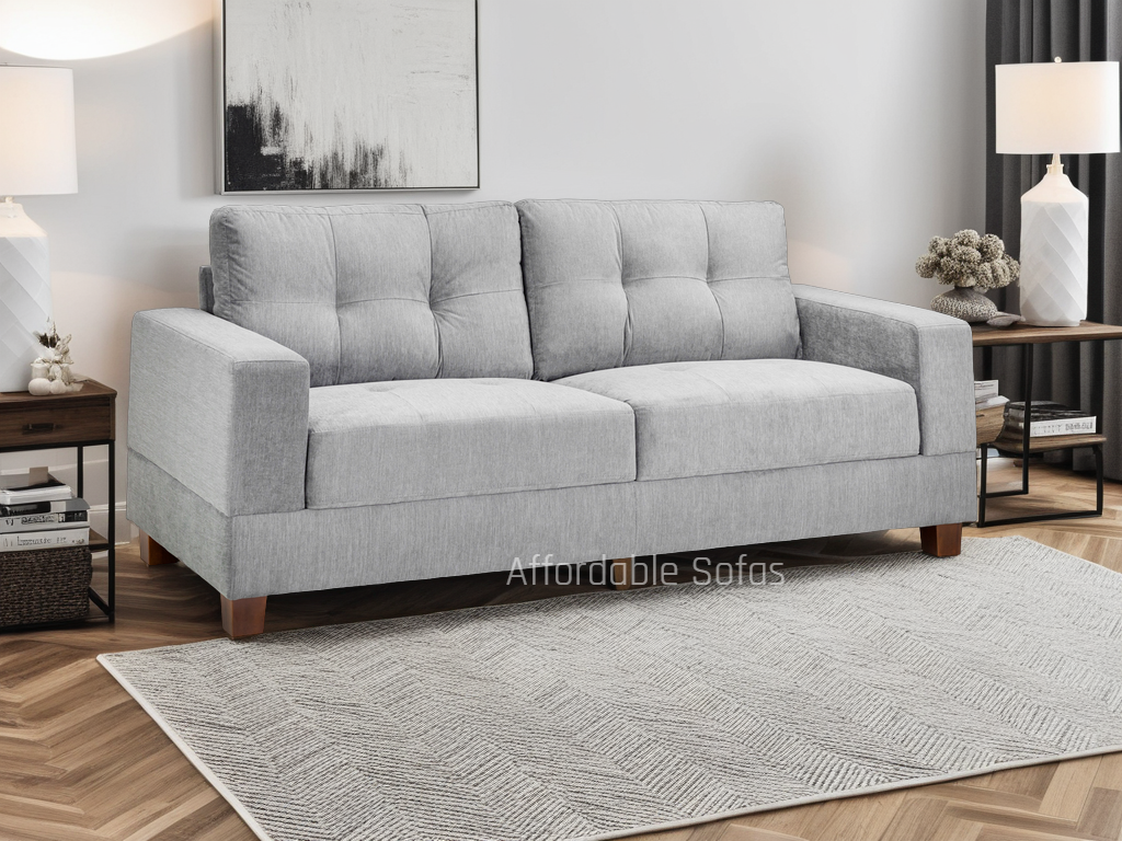 Jerry Sofa Grey Fabric 3 Seater