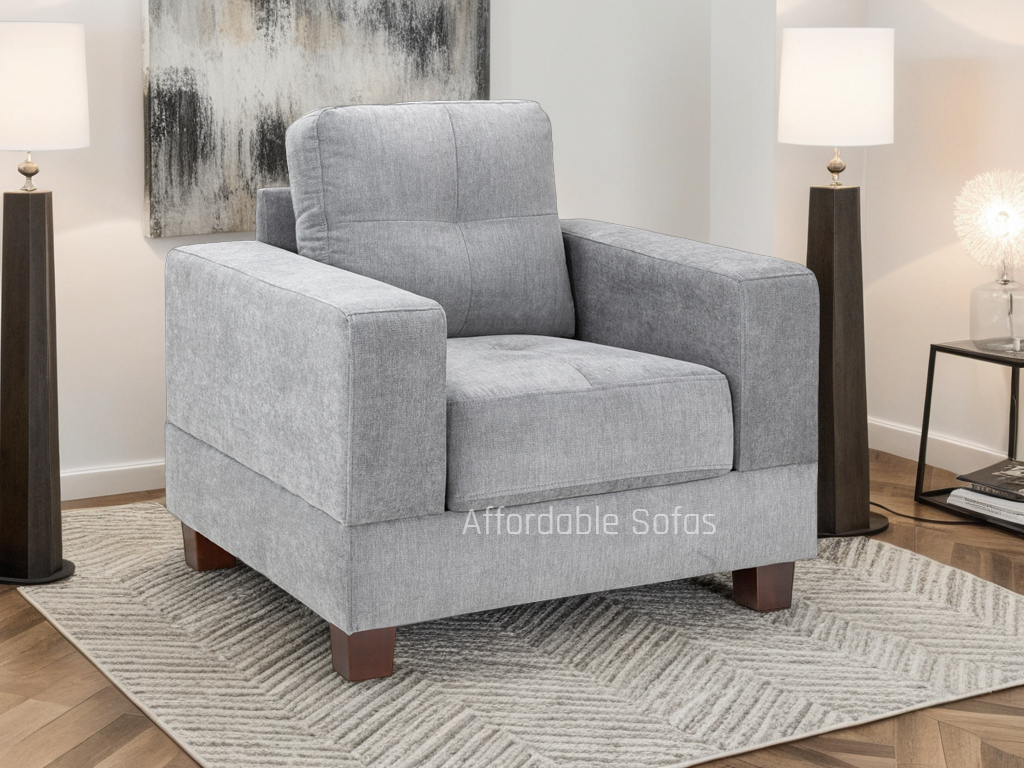 Harper Sofa Plush Grey Armchair