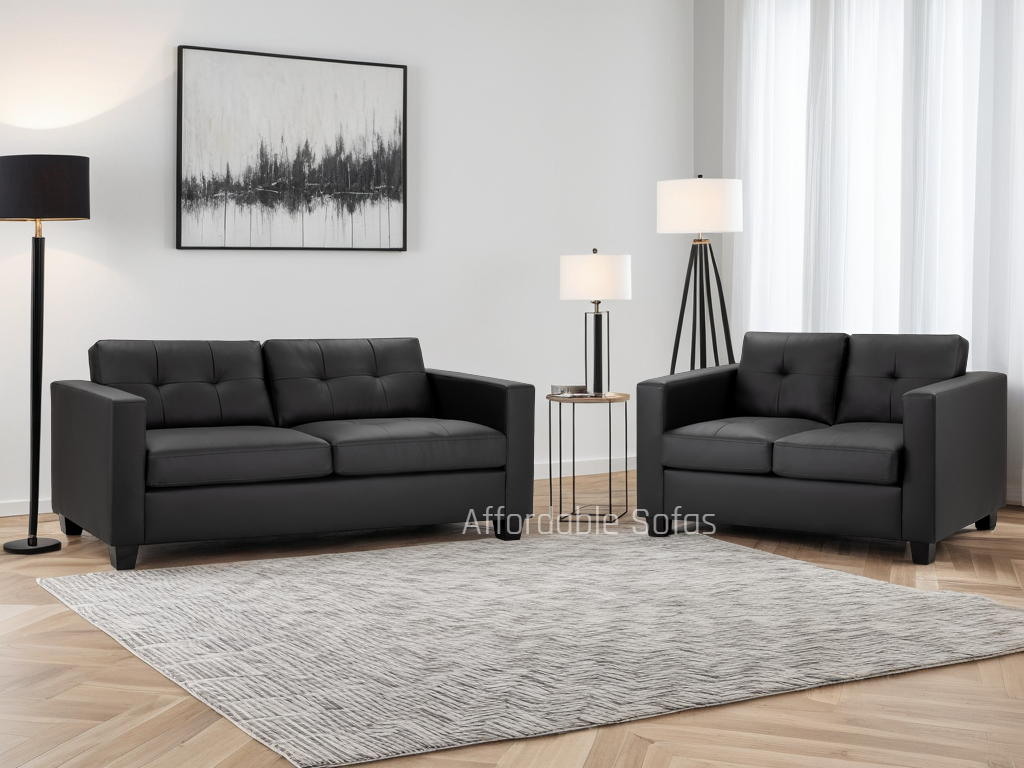 Jerry Sofa Black 3+2 Set