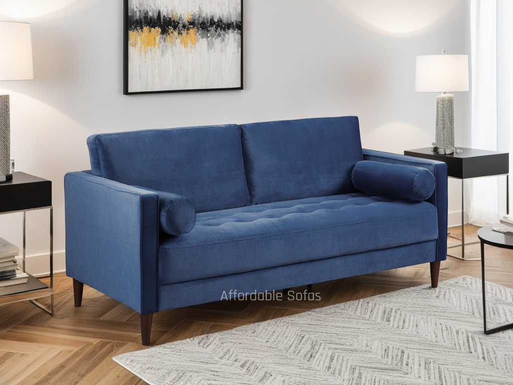 Harper Sofa Plush Blue 3 Seater