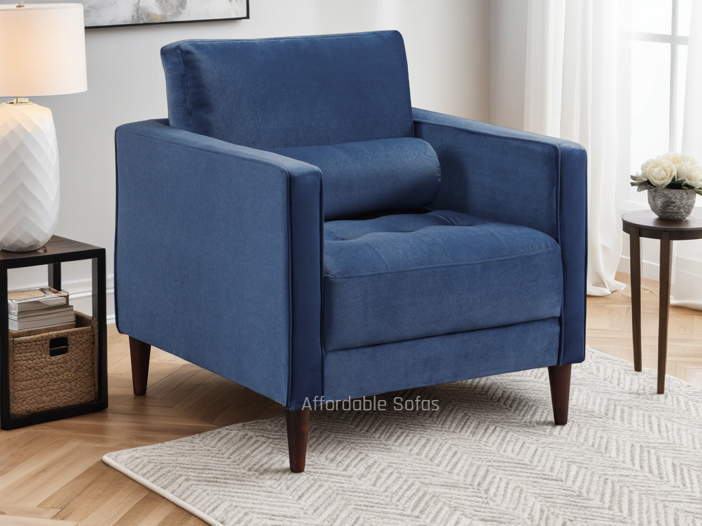 Harper Sofa Plush Blue Armchair