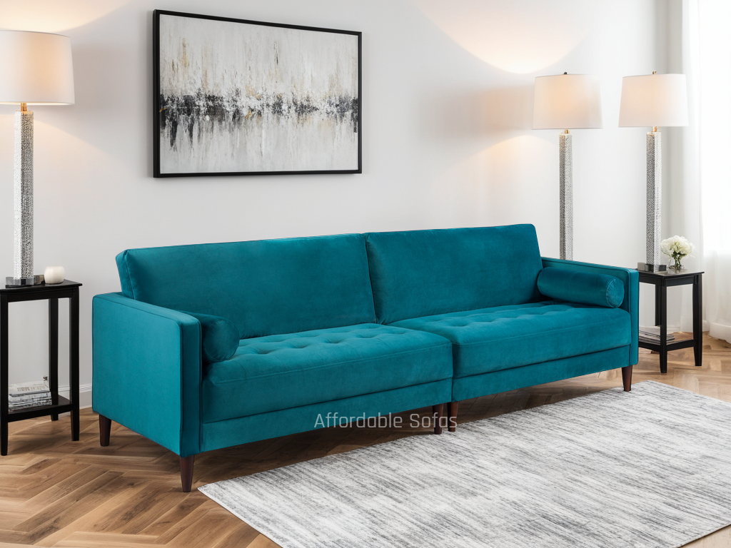 Harper Sofa Plush Teal 3 Seater