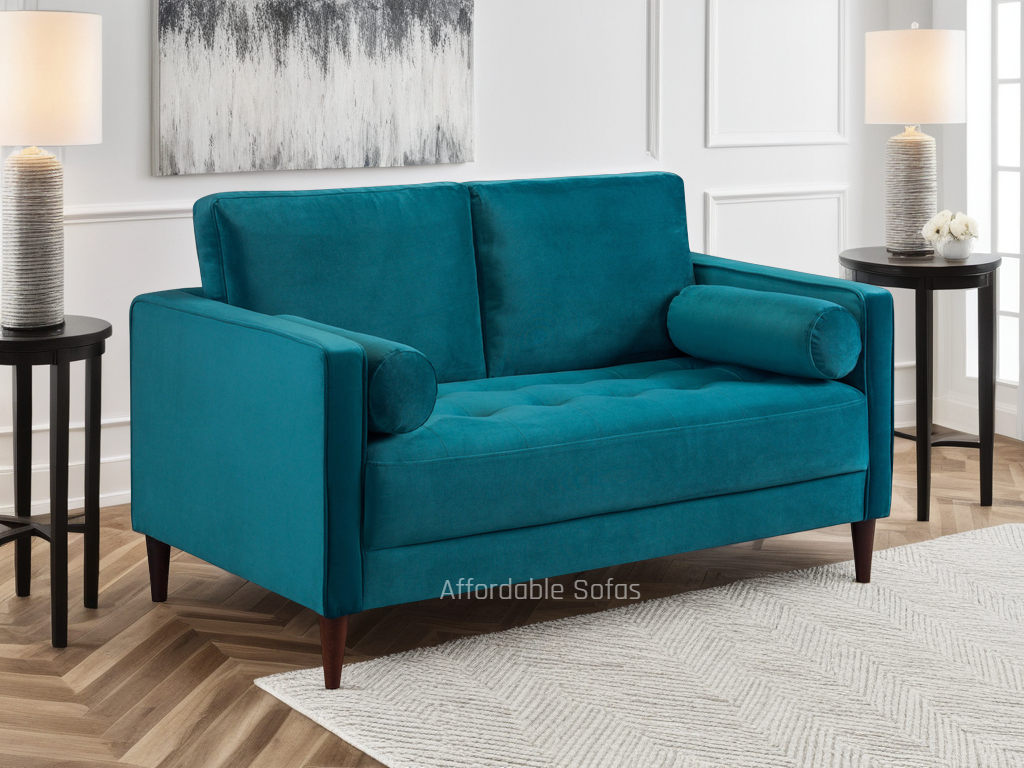 Harper Sofa Plush Teal 2 Seater