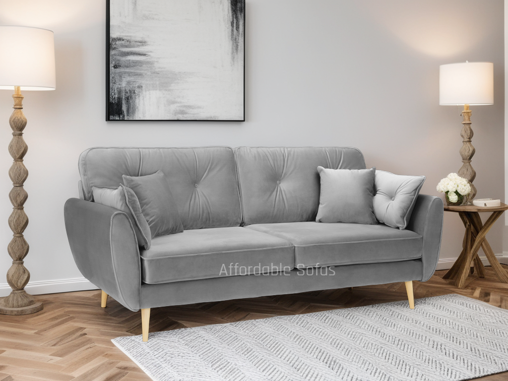 Zinc Sofa Plush Grey 3 Seater