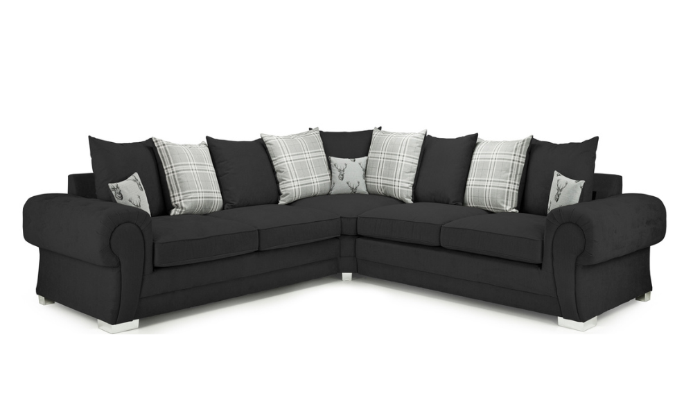 Verona Scatterback Sofabed Black Large Corner