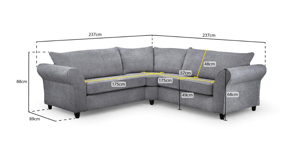 Ashley Large Corner Sofa Slate