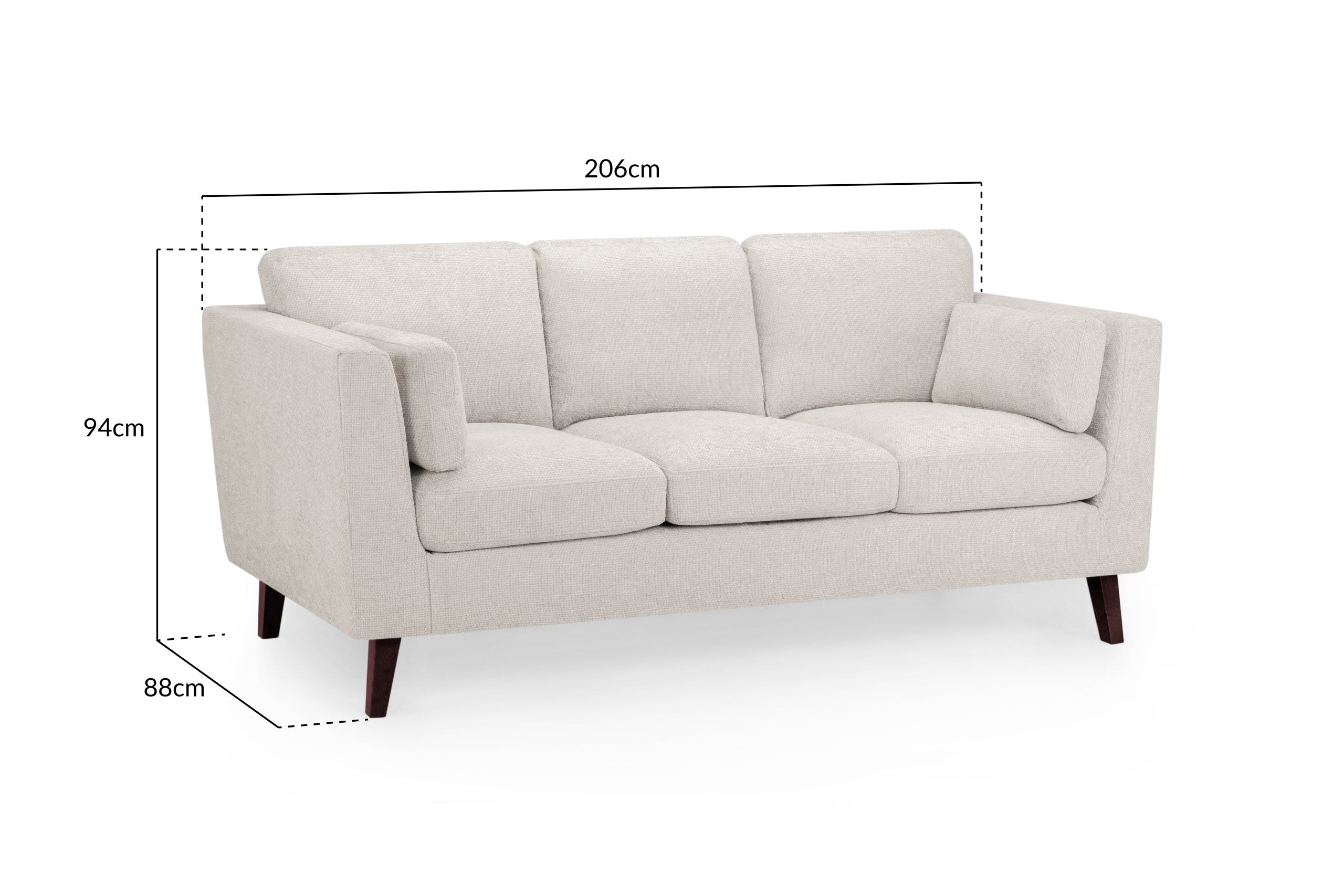 Aida 3 Seater Sofa Beige