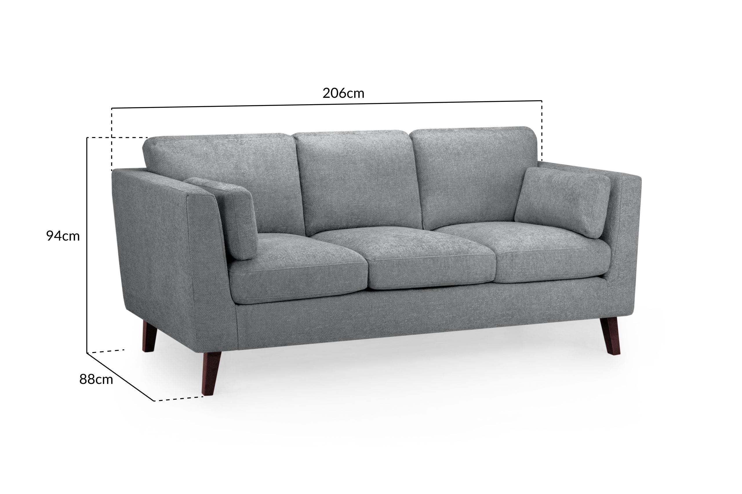 Aida 3 Seater sofa Grey