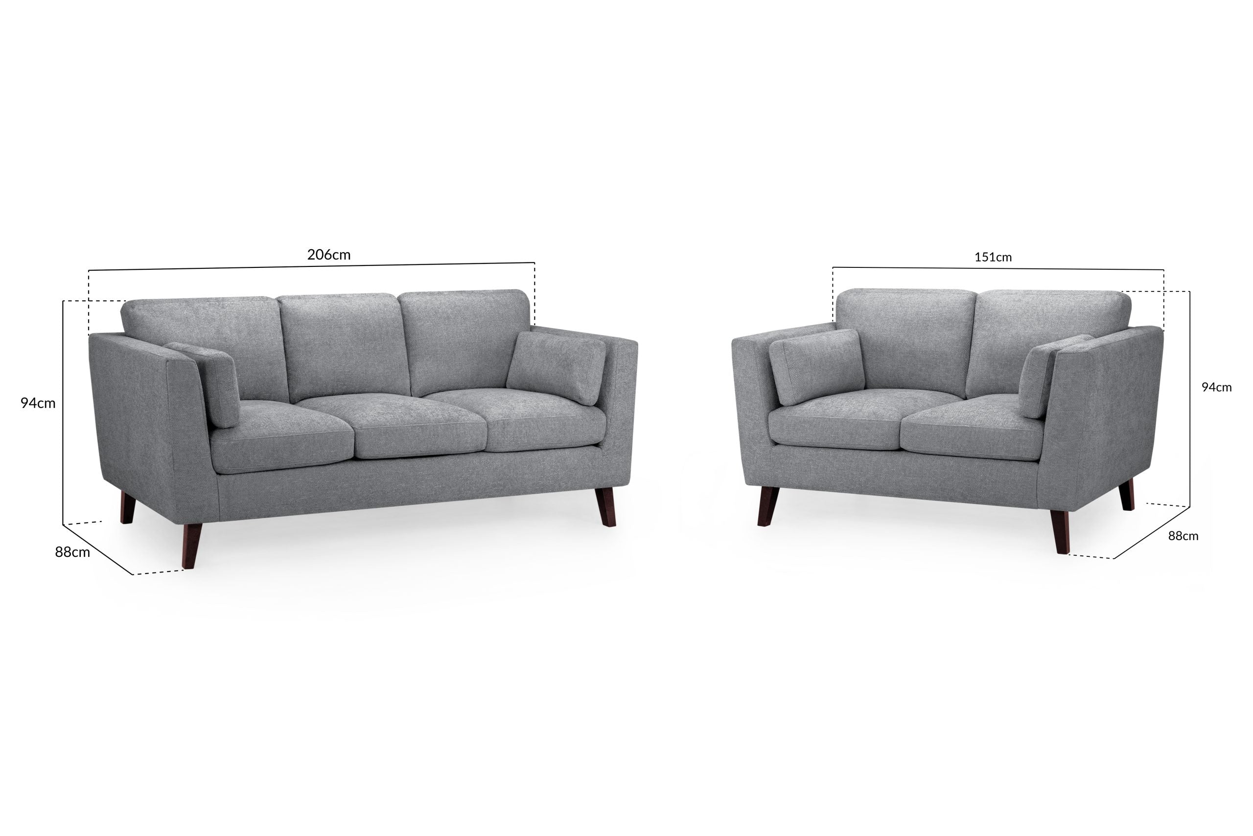 Aida 3+2 Sofa Set Grey