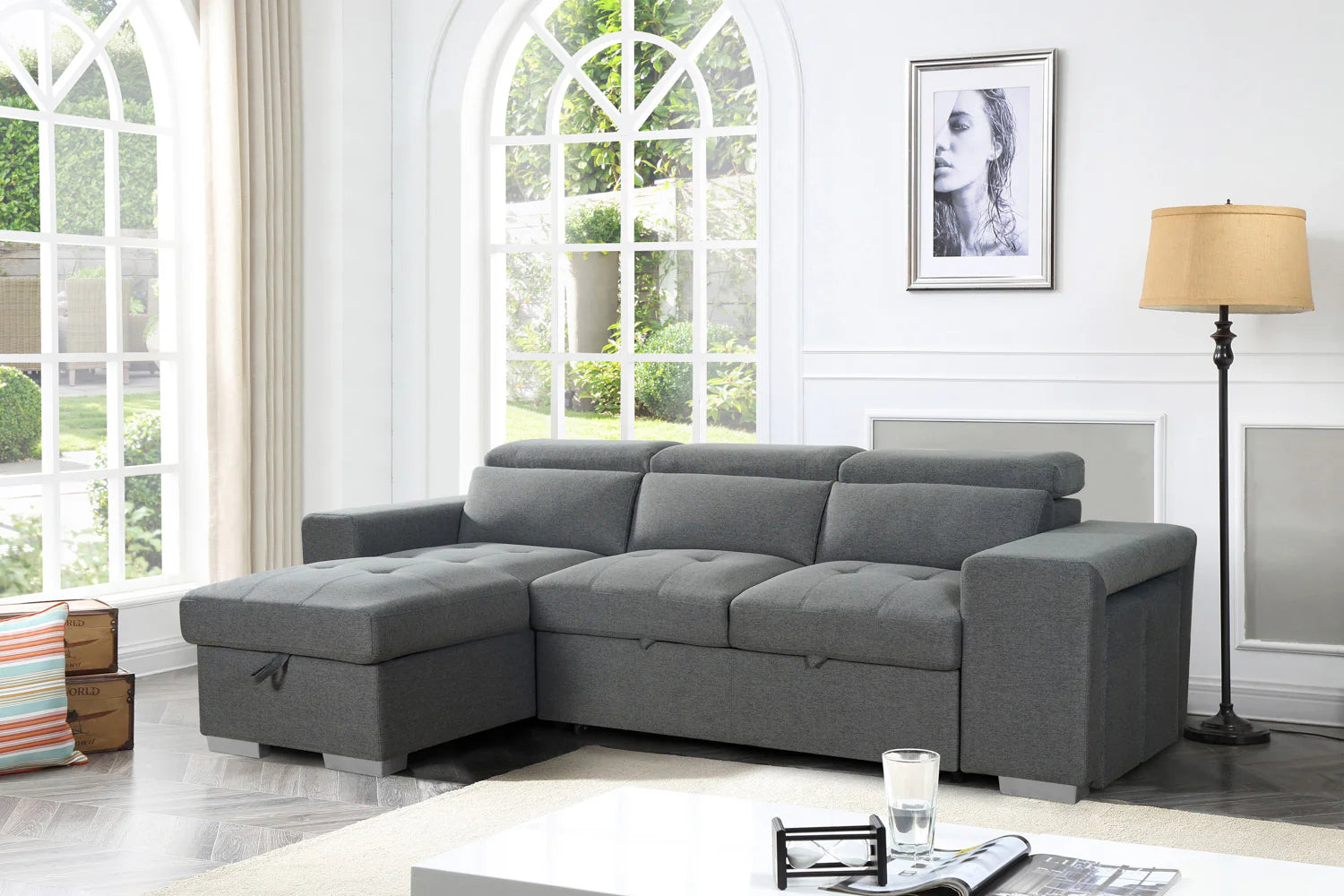 Artemis Universal Corner Sofabed Charcoal Grey