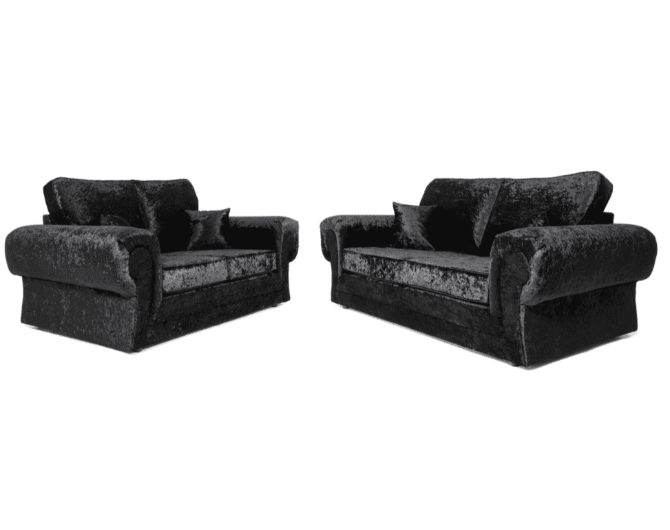 Tangent 3 + 2 Seater Sofa Black Shimmer Velvet