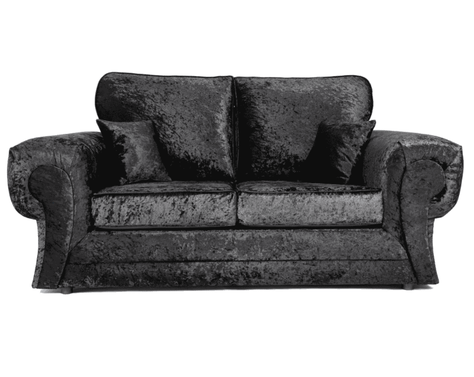 Tangent 3 Seater Sofa Black Shimmer Velvet Fullback