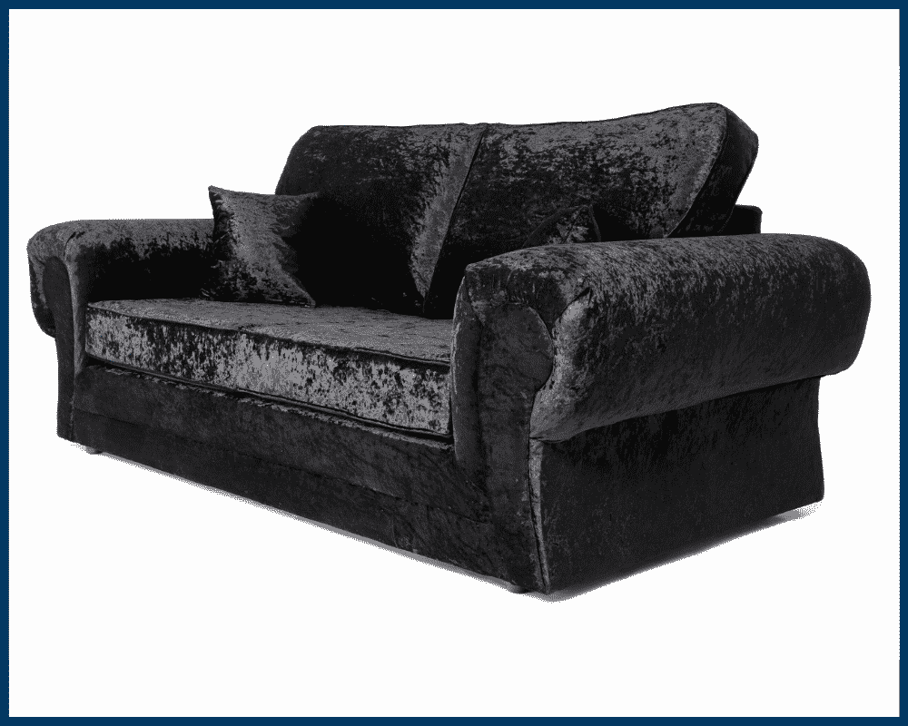 Tangent 3 Seater Sofa Black Shimmer Velvet Fullback