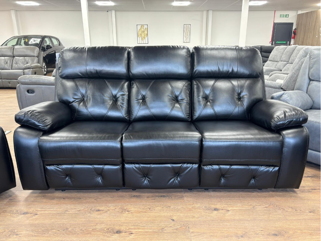 Cody Black Leather 3+2 Set Manual Recliner