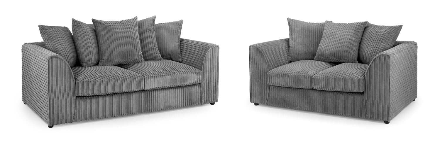 Harley Jumbo Sofa Grey 3+2 Set