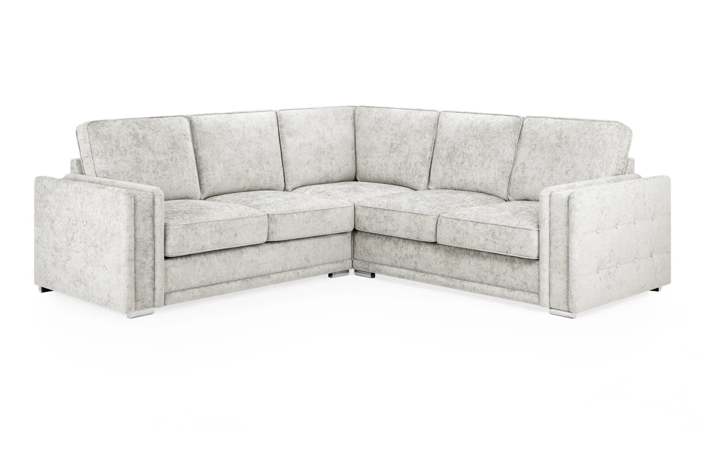 BENTLEY LARGE CORNER SOFA FULLBACK SILVER