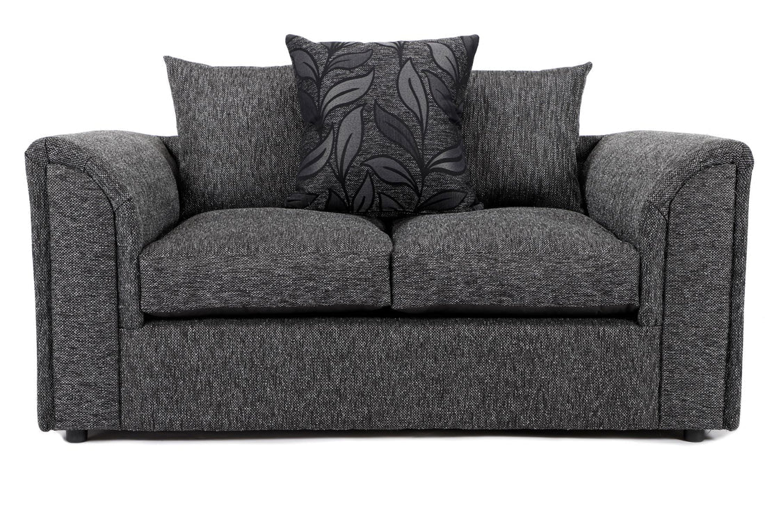 Byron 2 Seater Sofa Black Dundee Fabric