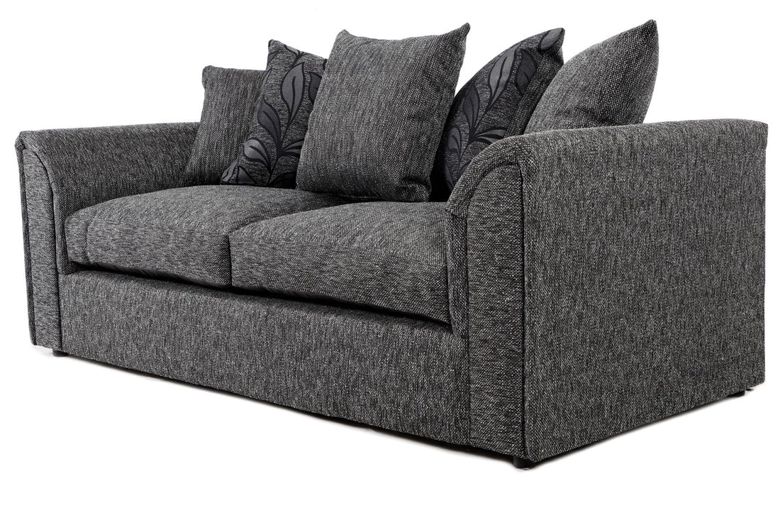 Byron 3 Seater Sofa Black Dundee Fabric