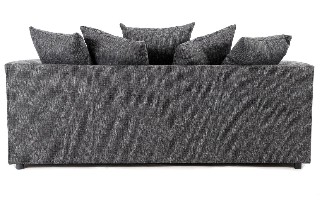 Byron 3 Seater Sofa Black Dundee Fabric