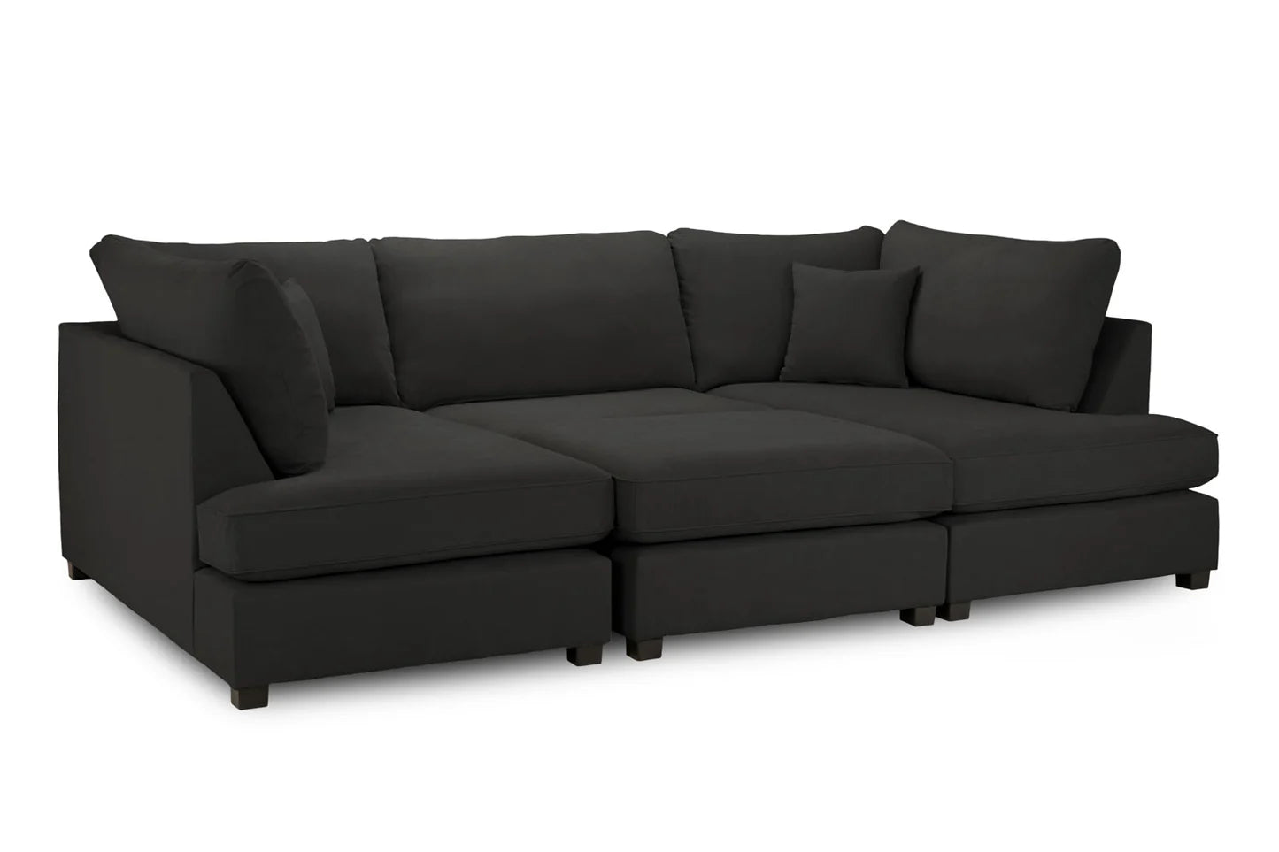 Carnaby U Shape Corner Sofa Black Fabric