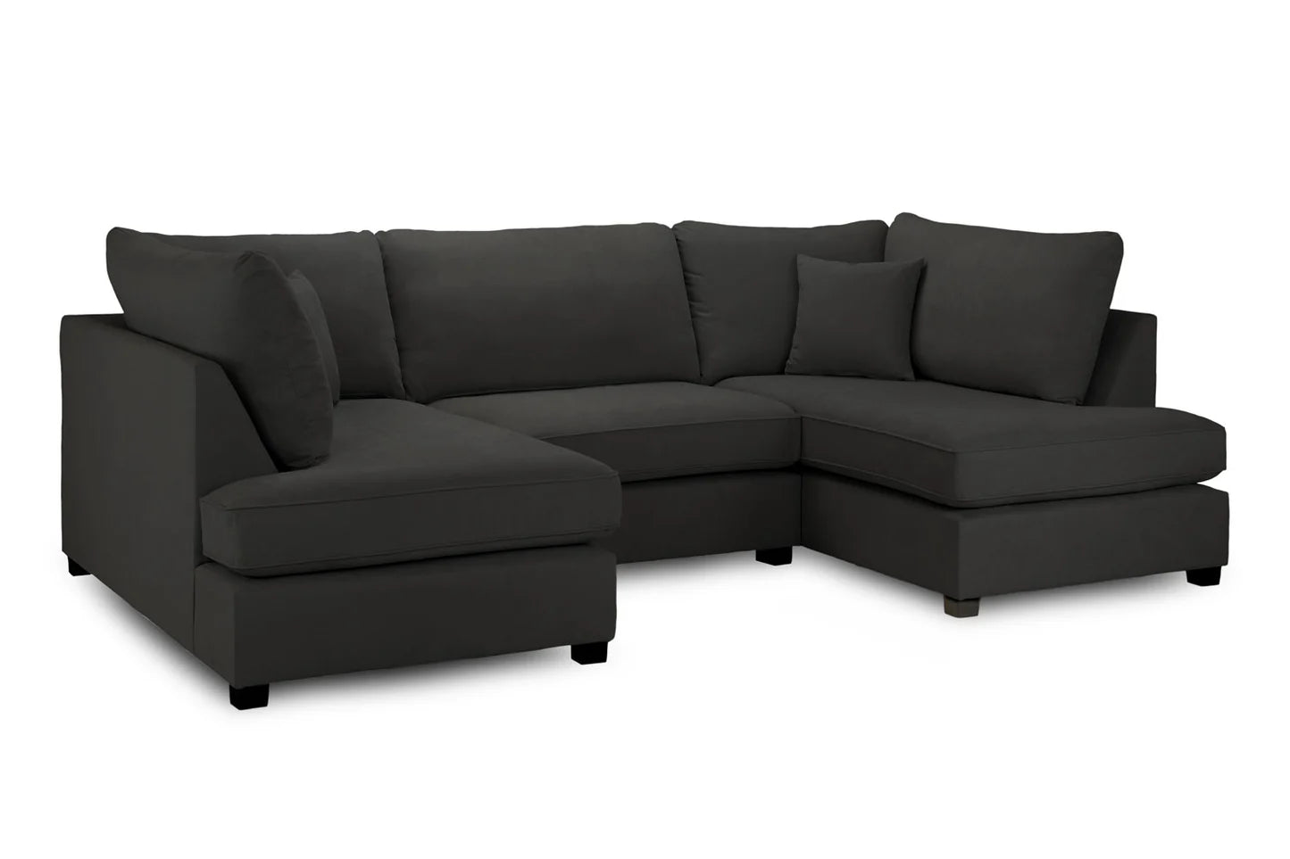 Carnaby U Shape Corner Sofa Black Fabric