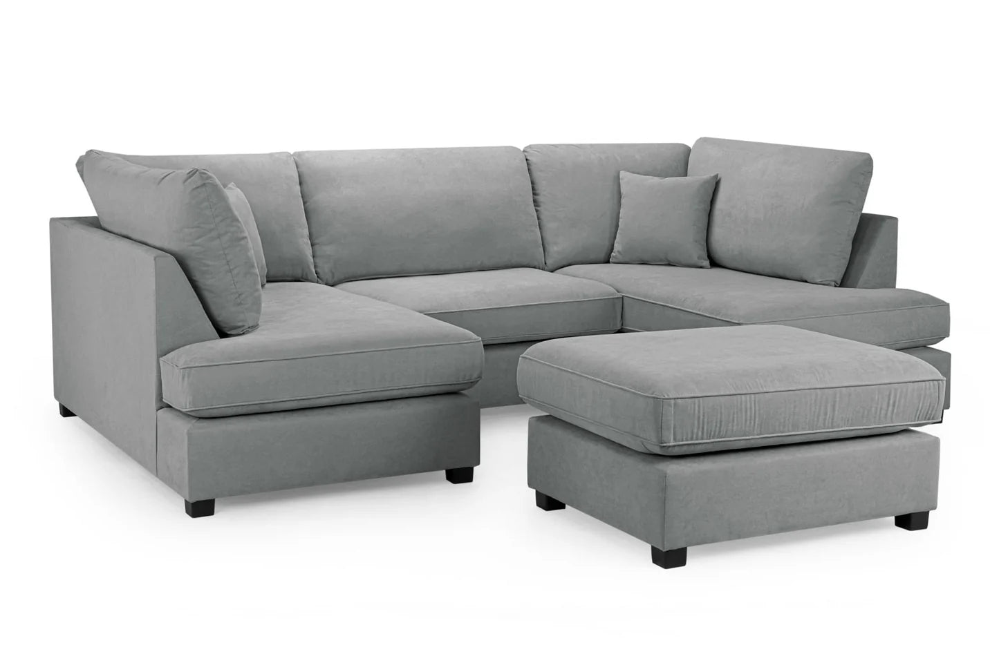 Carnaby U Shape Corner Sofa Grey Fabric