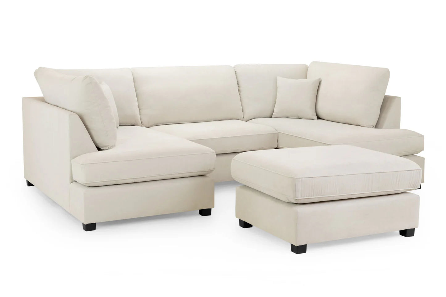 Carnaby U Shape Corner Sofa Beige Fabric