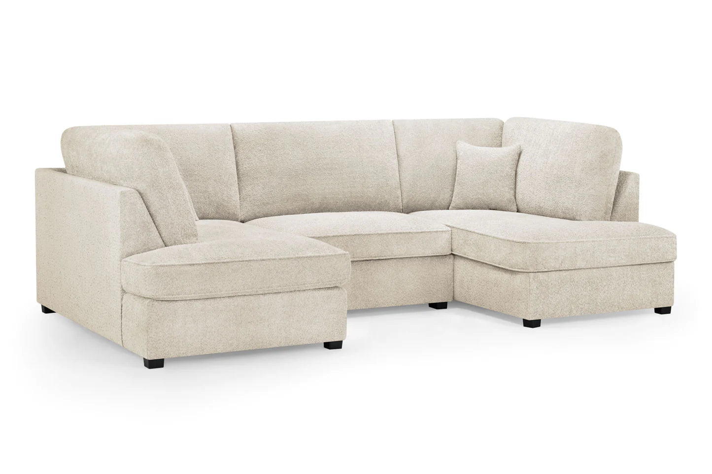 Carnaby U Shape Corner Sofa Beige Boucle