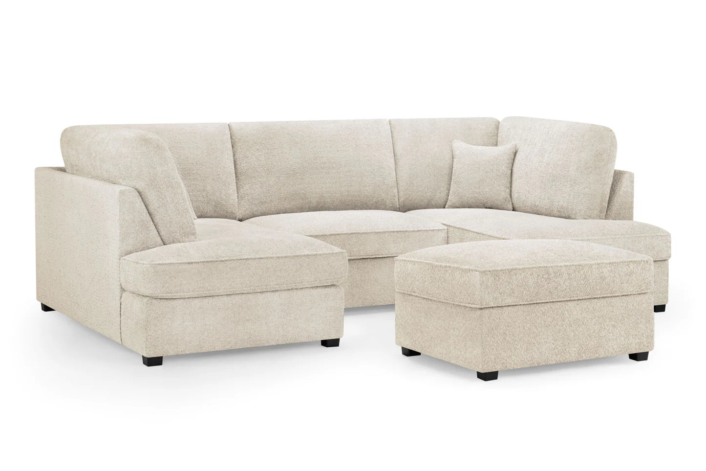 Carnaby U Shape Corner Sofa Beige Boucle