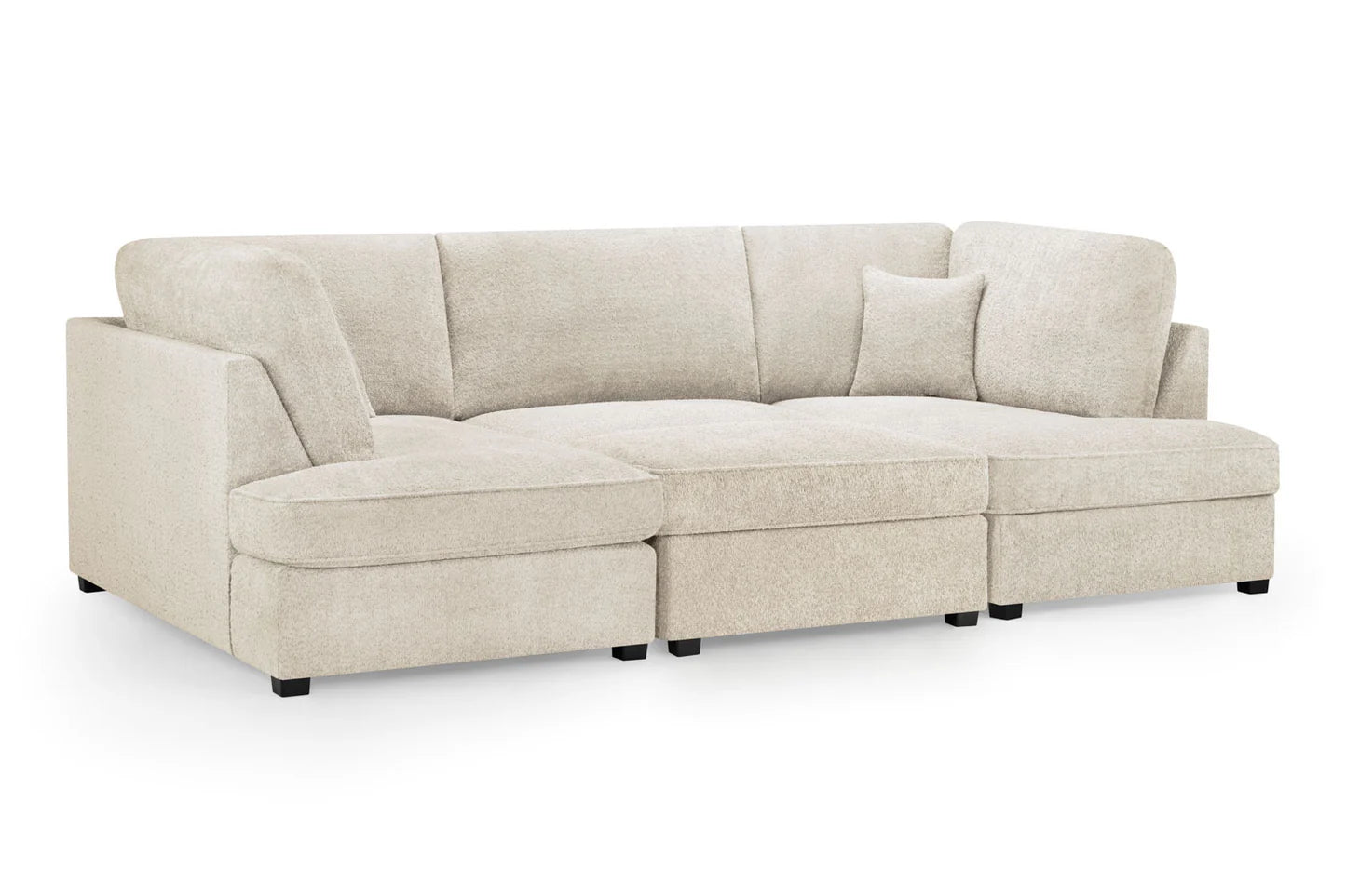 Carnaby U Shape Corner Sofa Beige Boucle