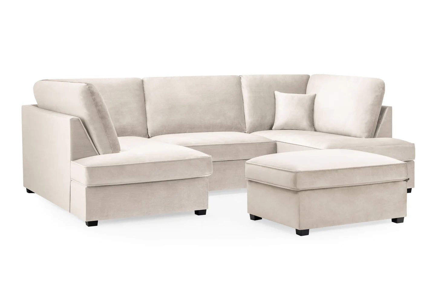 Carnaby U Shape Corner Sofa Beige Plush