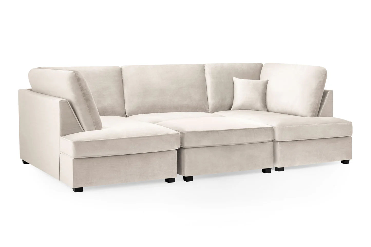 Carnaby U Shape Corner Sofa Beige Plush