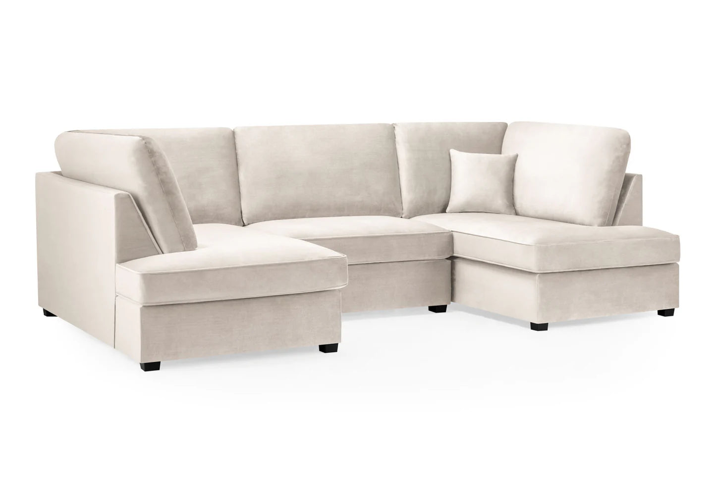 Carnaby U Shape Corner Sofa Beige Plush