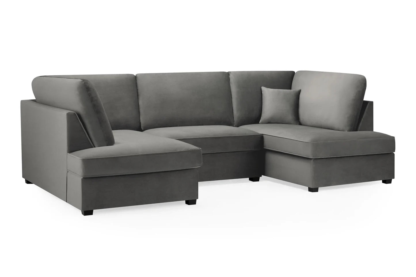 Carnaby U Shape Corner Sofa Grey Plush