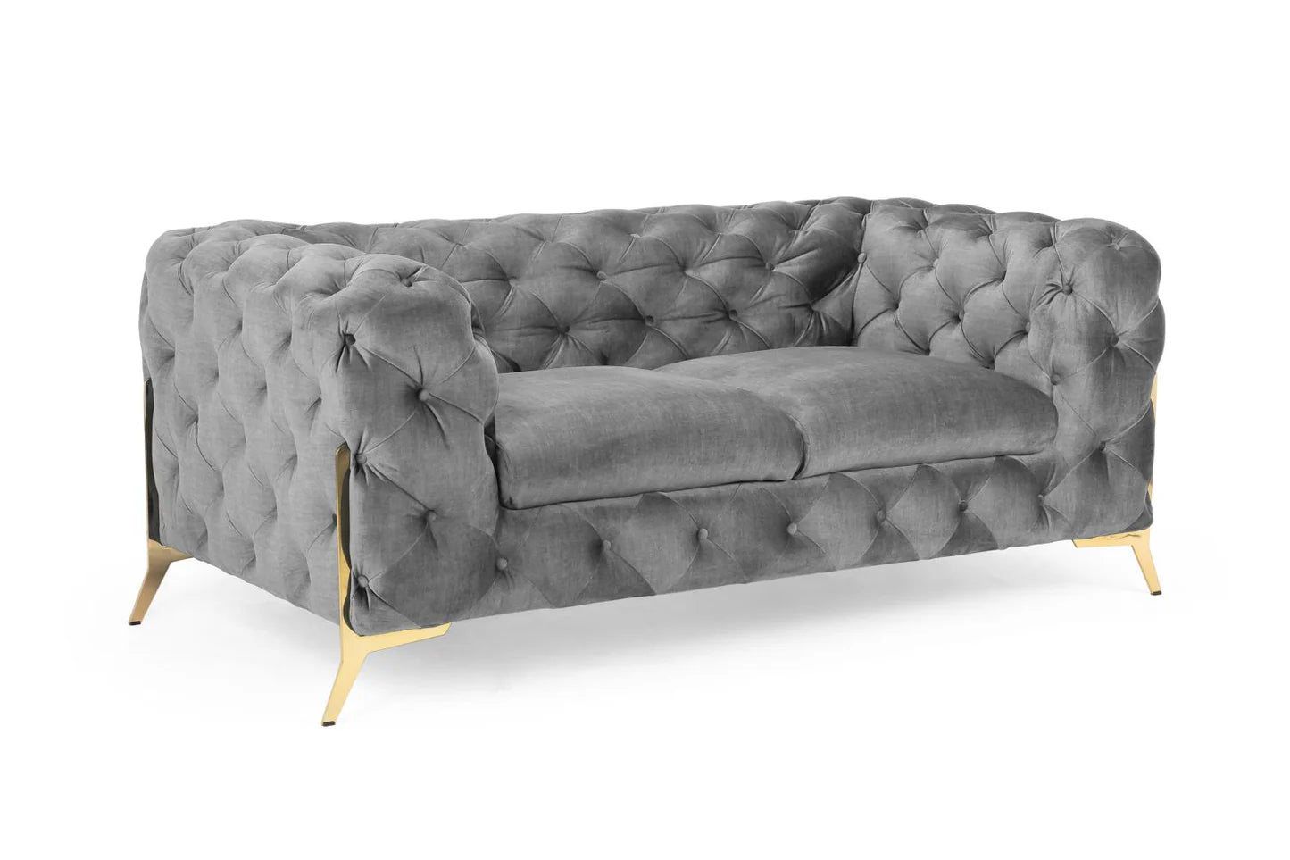 CHELSEA CHESTERFIELD GREY 2 SEATER SOFA