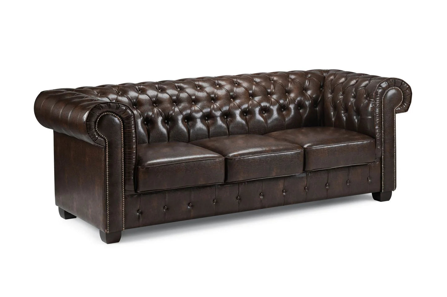 Chesterfield Sofa Antique Brown 3+2 Set