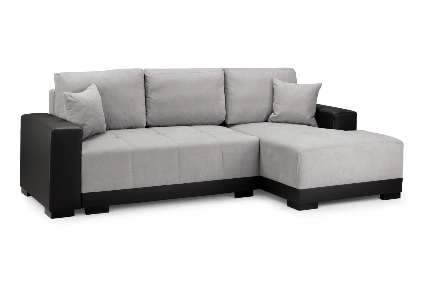 Cimiano Right Hand Facing Corner Sofabed Black & Grey