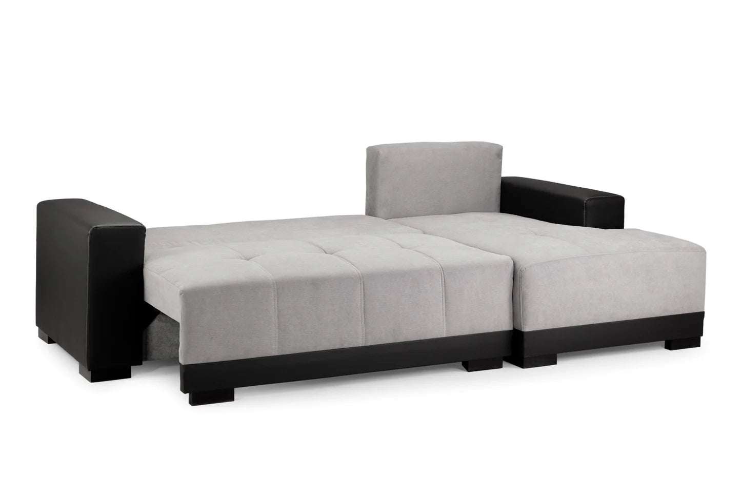 Cimiano Right Hand Facing Corner Sofabed Black & Grey